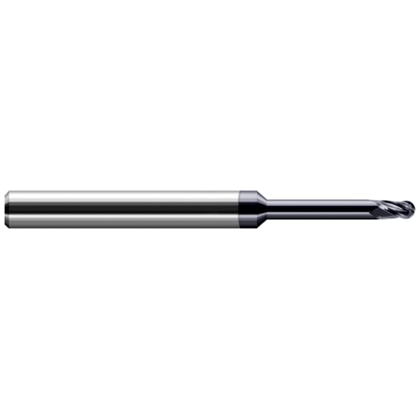End Mill for Exotic Alloys - Ball, 0.0150" (1/64), Neck Dia.: 0.0092"